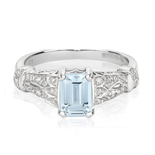 Bague véritable aigue marine - véritable, aigue-marine