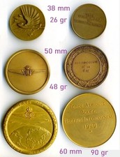 212 - Belgique Forces aériennes - 3 médailles de table