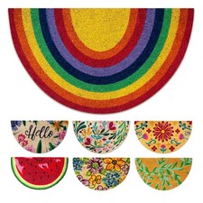 Paillasson Exterieur Entree Demi Lune - Arc en Ciel - 40x70 cm - Tapis Entree...