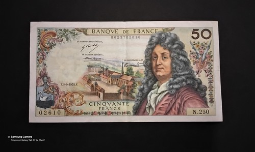 Billet banque 50fr racine - billet,
