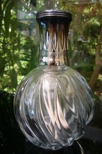 ANTIQUE LAMPE BERGER  PARIS MADE IN FRANCE VERRE MOULE "BN TORSADE SILVER" 1970