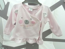 Absorba haut cache-coeur rose ours manche longue bébé 3 mois
