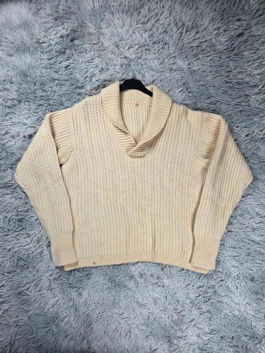 Pull aran vintage 90s écru - pull,