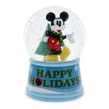 Disney Mickey Mouse "Joyeuses Fêtes" Boule À Neige Lumineuse | 6 Pouces De Haut