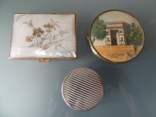 lot de 3 anciens poudriers