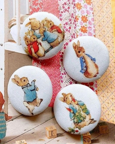 Gros boutons tissu pierre - 4,