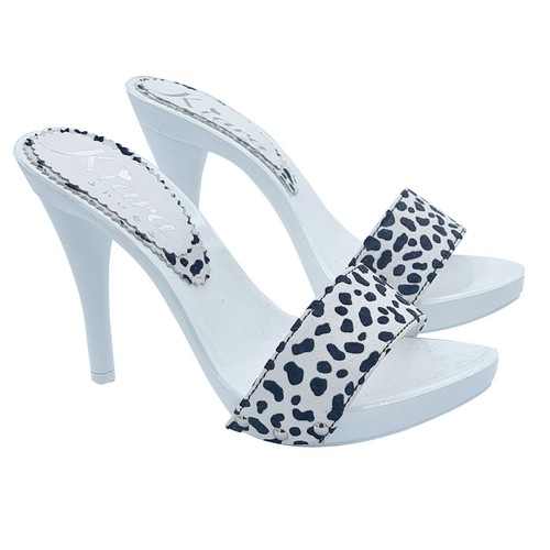 Mules blanc imprimé bicolore - mules,