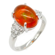 BIJOUX Bague Diamant Opale de Feu Pt900 Platine Orange Femme Occasion Taille ...