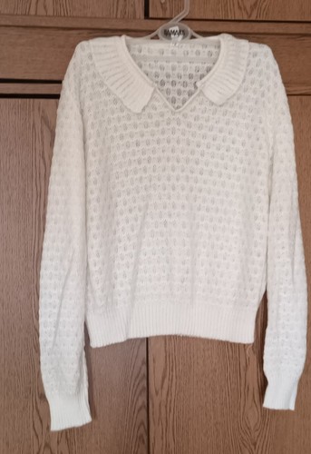 Pull blanc toile - blanc,