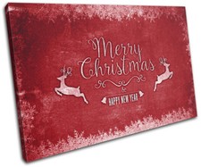 Christmas Decoration Wall Canvas ART Print XMAS Picture Gift Chalk 11 Red Christ