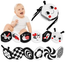 Livre d'eveil Double Face en Tissu Livre Tissu Bébé Noir Et Blanc Livre Bébé ...