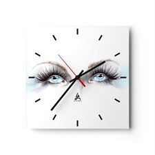 Horloge murale en verre 30x30cm fille imaginaire globe oculaire humain