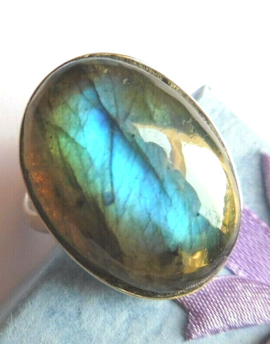 Bague labradorite bleue - bague, bleue-26