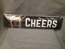 Plaque Métallique Guinness, 46x10 Cm, Panneau De Rue Cheers Verre Avec Logo