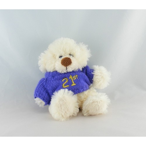 Doudou ours blanc pull - , bleu