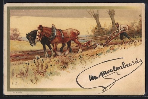 Lithographie ouvrier agricole