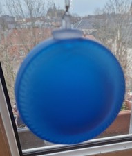 Boule De Noël Meisenthal Extra Bleue Sablee Verre