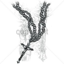 Crucifix & Chain T Shirt You