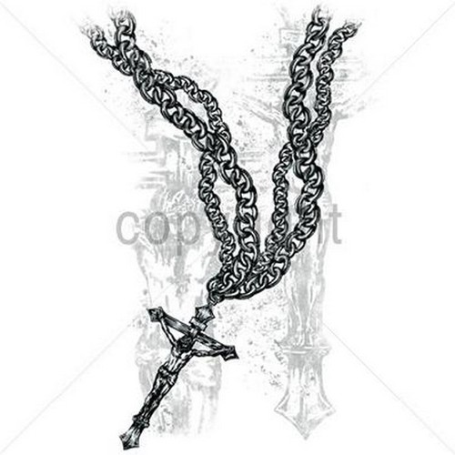 Crucifix chain shirt you - &,
