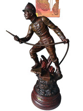 Belle Sculpture d'un Pompier en Régule "Au Feu !" Signé Xavier Raphaël 1876-1957