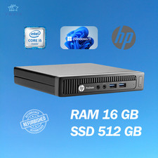 PC DE BUREAU HP 600 G1 MINI INTEL I5 RAM 16 Go SSD 512 Go WIN 11 PRO RECONDIT...