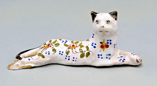Rare anchien chat en faience - anchien,