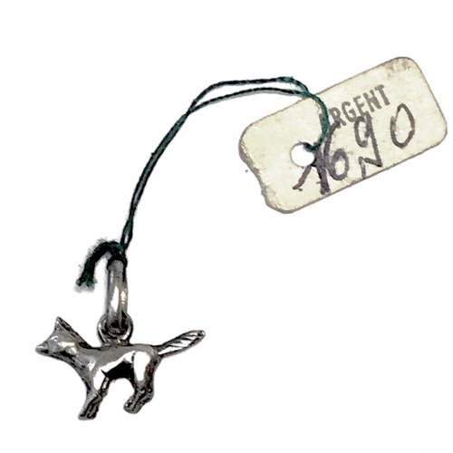 Ancien pendentif argent renard - ancien,
