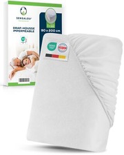 Protège-Matelas Imperméable 90x200 cm pour Lit 1 Place – Drap-Housse Étanche ...