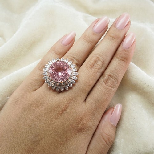 Bagues concave tourmaline - , rose