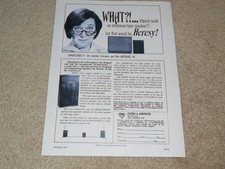 Klipsch Heresy Haut Parleur Ad, 1967, 1st One ! Article, Klipschorn Aussi, 1 Pg