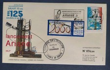 ENVELOPPE 1er JOUR Lancement Ariane V125 KOUROU GUYANE VIGNETTE CONCORDE 1999...