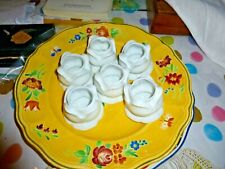  6 beaux bougeoirs rosaces en porcelaine de limoge