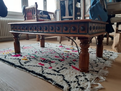 Table basse indienne - en, bois.