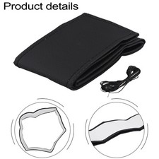 Universel PU Cuir DIY Couvre Volant Voiture Avec Aiguilles Noir 37-38cm