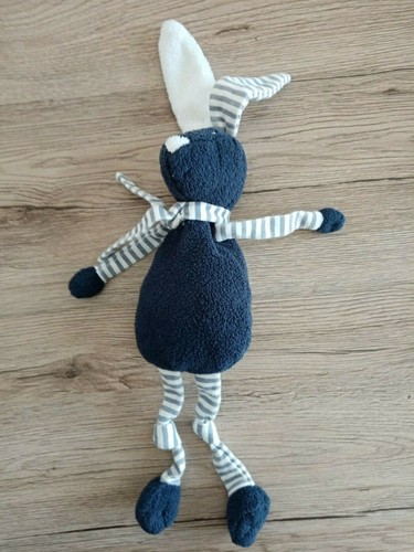 Doudou peluche lapin bleu - peluche,