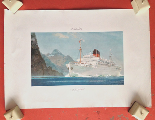 Affiche ancienne paquebot - ancienne,