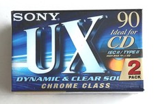 SONY UX 90 – Lot de 2 cassettes audio – Chrome Type II – 90 min – Neuf - Blister
