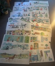 Superbe lot de 20 affiches scolaires anciennes Hachette - Rossignol- Année 1950