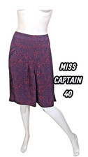 👕 Miss Captain Taille 40 Neuf 👕 Superbe jupe bordeaux bleu viscose
