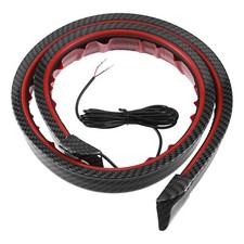 Voiture becquet avec Rouge LED Lumiere 47.2" 1.2m Carbone Fibre Motif Noir