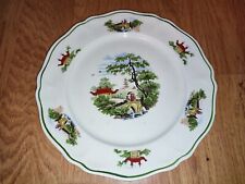 Assiette ancienne faïence Orchies Moulin des Loups PAGODE décor japonisant Asie