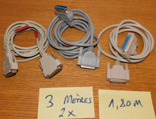 LOT 3 CABLE 1.80M + 2x3M CORDON IMPRIMANTE pc BOEDER HAMA ordinateur D-SUB DB25M