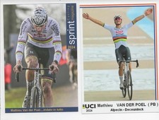 TOUR DE FRANCE CYCLISME 2 cartes de MATHIEU VAN DER POEL EN CHAMPION DU MONDE