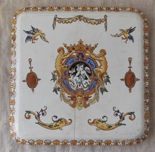 ANCIEN DESSOUS DE PLAT GIEN RENAISSANCE DE 1875