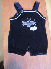 salopette Eté  jambes courtes  PETIT BATEAU 6 mois Layette Eponge velours