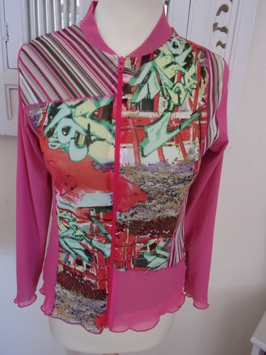 Top tee shirt - shirt/haut, zippé