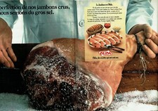 Publicité Advertising 129 1978  jambon cru Olida  gros sel (2 pages)