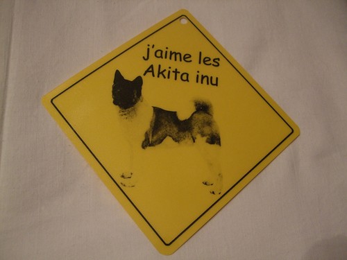 Pancarte aime les akita - pancarte,