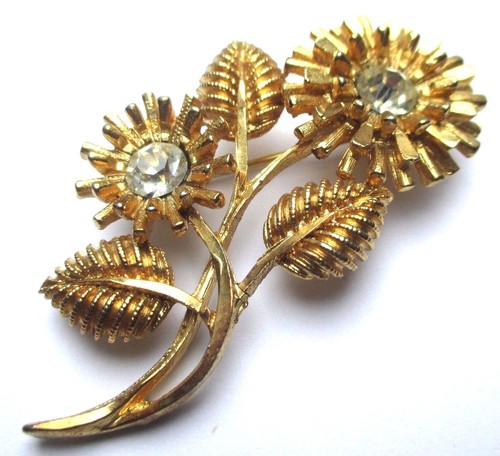 Broche ancienne fleur plaqué