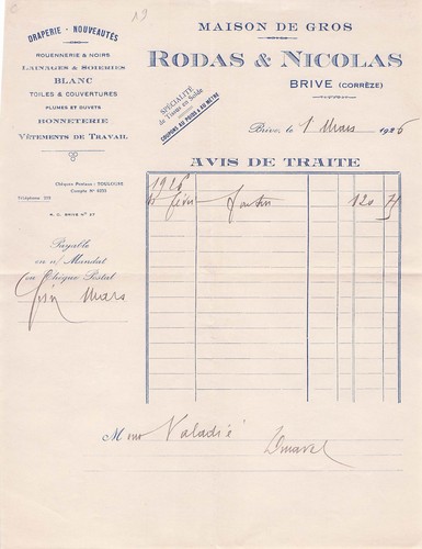 Brive drapier rodas nicolas - 19,